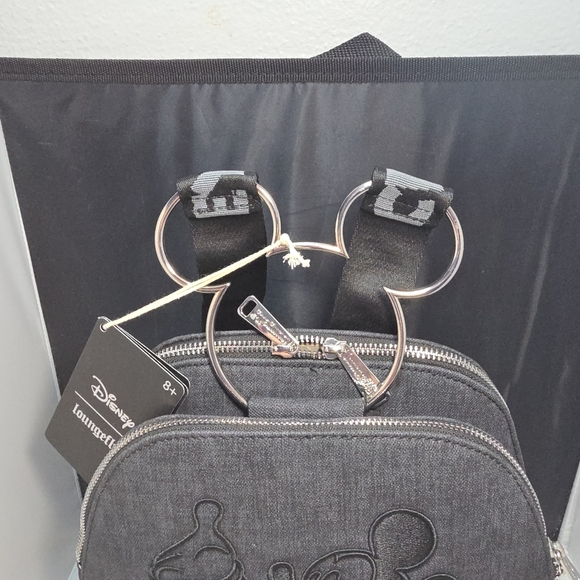 Loungefly Disney Mickey Mouse Figural Denim Mini Backpack NWT - Picture 3 of 9